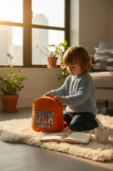 Dolphın Pbr-676 Kadıfe Sırt Cantası Turuncu Luck Çok Renkli