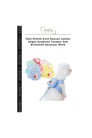 Özel Üretim Evcil Hayvan Çantalı Göğüs Gezdirme Tasması Seti Birliktelik Aksesuar Minik