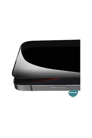 Ekran Koruyucu Apple İphone 15 Pro İçin Privacy 5d Gizlilik Filtreli Cam Ekran Koruyucu Siyah