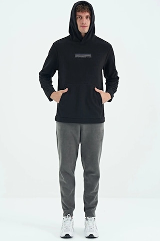Tommy Life Erkek Kapşonlu Sweat Siyah Art-88301 Siyah