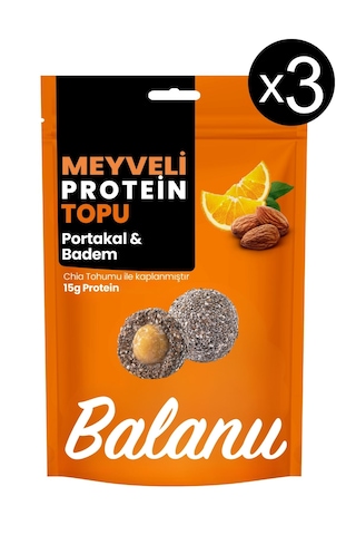 Meyveli Portakallı & Bademli Protein Topları 110gr X3 Adet