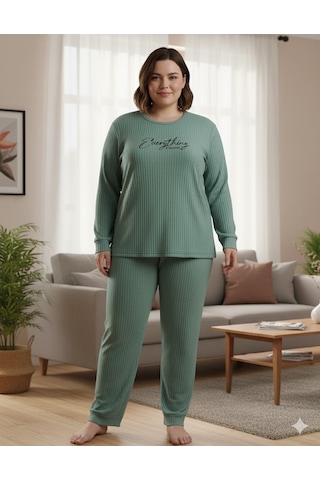 Kadın Yeşil Everything Pijama Takımı Yeşil