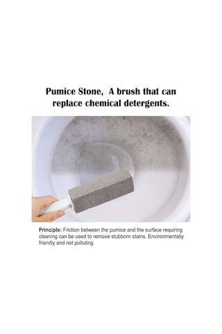 Fosenze 2 Adet Uzun Saplı Pumice Taşlı Tuvalet Fırçası - Sert Su Çemberleri, Kalsiyum Birikintileri Ve Pası Temizler - Tuvalet, Banyo, Mutfak Lavabosu İçin Uygun Gri Gri