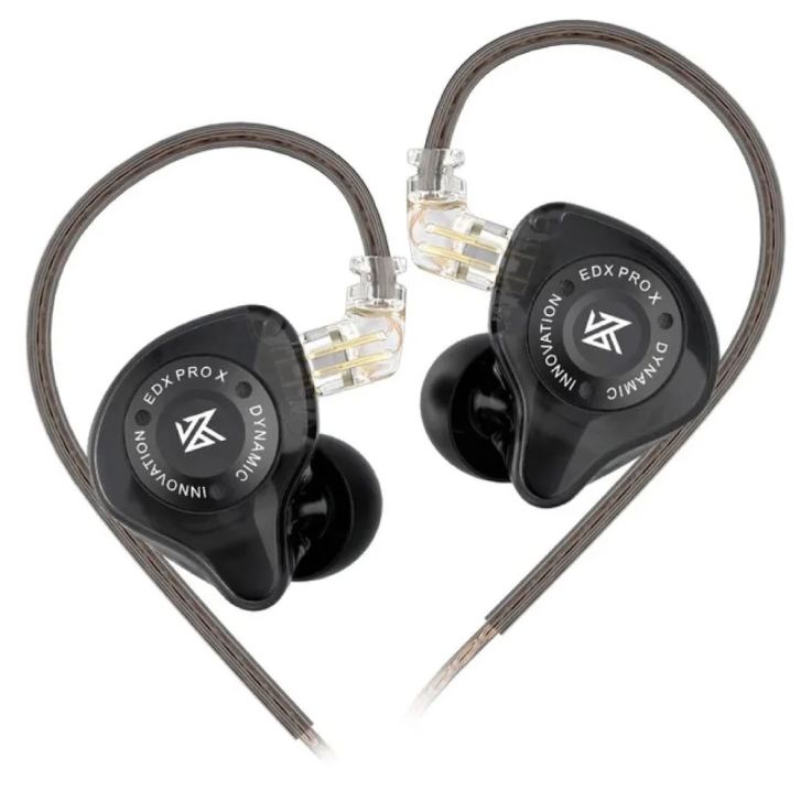 Kz Edx Pro X Siyah Mikrofonlu 3.5mm Dinamik Sürücü Hifi Iem Kablolu Kulak İçi Kulaklık Kz-edx-pro-x-mıc-bk