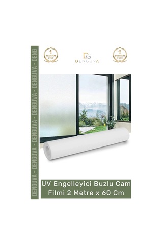 Camfilmi Uv Engelleyici Buzlu Güneş Koruyucu Kaliteli Profesyonel Cam Filmi 2 Metre X 60 Cm