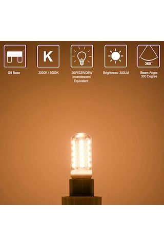 Skycity G9 Led Makyaj Ampulü 3w 3000k Islak Işık 33 Led 360 Derece Aydınlatma Ac220v Crı 80 Ra Sıcak Beyaz