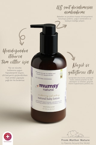 Doğal Nemlendirici Bebek Yüz ve Vücut Losyonu 250 Ml Yoğun Nemlendirici