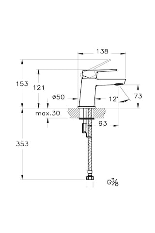 Eczacıbaşı Punto 201 Sabit Lavabo Bataryası Krom