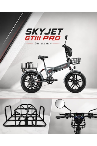 Skyjet Gtııı Pro 1000w Elektrikli Bisiklet Ön Sepet Ve Filesi Set Siyah