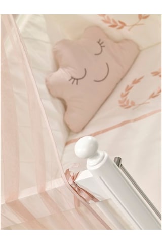 Meltem Kids Motto Pudra Nakışlı Pamuklu Bebek Uyku Seti 60 x 120 CM Pembe