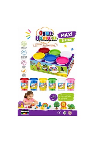 Oyun Hamuru 6 Renk 780gr 1 Paket Nova Color 6 Lı Oyun Hamuru Kurumaya Karşı Dirençli Okul Öncesi Kreş Yumuşak Dokulu Çok Renkli