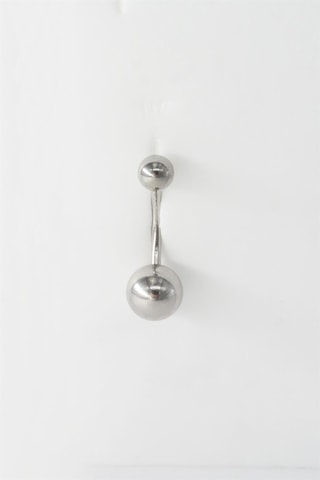Kadın 316l Anti Alerjenik Topcuklu Göbek Piercing Gümüş