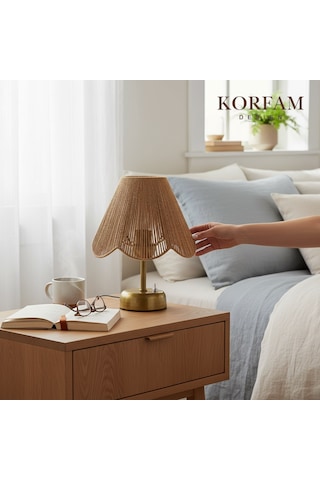 Rosalinda Modeli - Kahverengi Çiçek Şeklinde Kablosuz Pilli Masa & Gece Lambası Çok Renkli