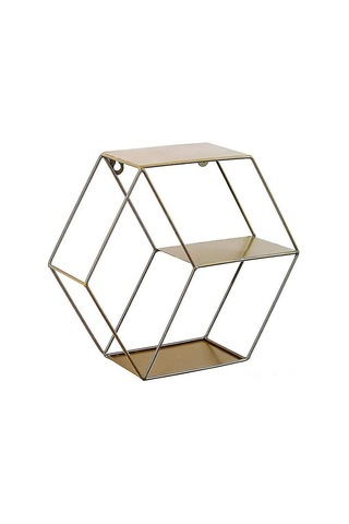 Lemestar Modern Minimalist Hexagon Metal Wall Shelf - Decorative Storage Rack For Living Room, Bedroom - Nordic Style Wall-mounted Or Tabletop Display Diğer