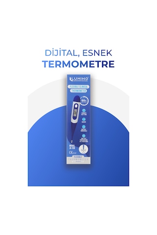 Lumino Esnek Uçlu Dijital Ateş Ölçer - Sesli Uyarı & Hafızalı - Bebek Ve Yetişkin İçin Termometre