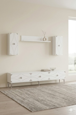 Tvr1897bs Alfa Tv Ünitesi Takımı Beyaz-silver 180cm