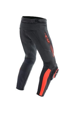 Dainese Super Speed Deri Pantolon Siyah Kırmızı Fluo