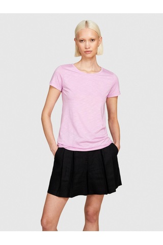 Sisley Pamuk Modal Karışımlı Bisiklet Yaka T-shirt Kadın Sarı T-shirt - 324p3tnhl103l