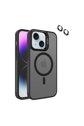 Apple Uyumlu iPhone 13 Kılıf Magsafe Standlı + Klon Kamera Lensli Kapak Apple Uyumlu iPhone 13 Kılıf Magsafe Standlı + Klon Kamera Lensli Kapak