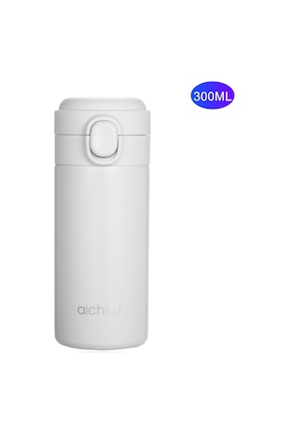 Kosona 304 Çelik Vakumlu Isı Saklama Bardağı 300ml Beyaz - Çift Katlı Isı Yalıtımı Ve Düşük Sızıntı, Seyahat İçin Tıkla Aç Kapağı Diğer