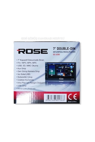 Rose DC-6300 Bt 7 Inç Double Oto USB Sd Bluetooth Teyp