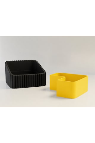 Buradabulabilirsin 3d Baskı Fıstık Kasesi - Çift Hazneli Kabuk Ayırıcı Sunum Kasesi - Siyah Sarı Bbz