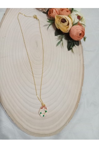 Yılbaşı Özel Çelik Kolye Beyaz