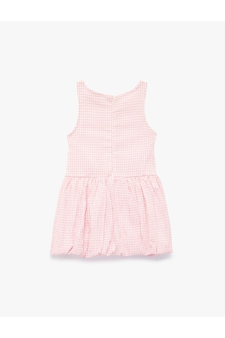 Koton Kolsuz Bisiklet Yaka Pötikare Balon Etekli Elbise Pembe Ekose 6skg80042aw
