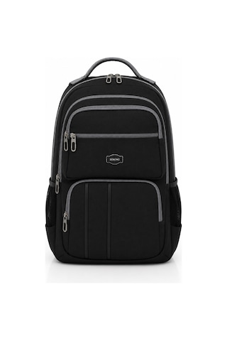 Unisex Kanvas Kumaş Laptop Bölmeli Okul Çantası , Günlük Spor Seyahat Sırt Çantası Siyah