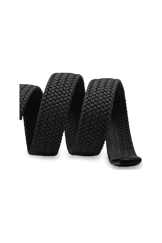 Örgü Lastik Kemer 3,5cm Siyah Siyah