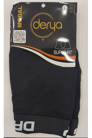 Derya Erkek Modal Süper Fit Kemerli Boxer Tekli Siyah