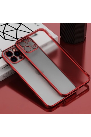 Apple iPhone Uyumlu 11 Pro 5.8inç Renkli Kenar Şeffaf Kılıf Kamera Korumalı Kılıf- 5775 Mavi