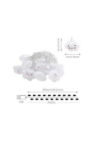 20led Bulut/yıldız Işığı Dize, Noel Doğum Günü Partisi İçin 10ft 1 Adet