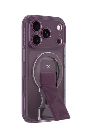 Apple iPhone Uyumlu 18 Pro Kılıf M-safe Şarj Özellikli Standlı Amazingthing Titan Pro Grip Stand Serisi Kapak Mor