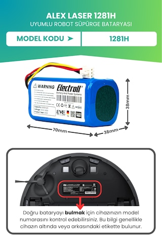 Alex Laser 1281h Uyumlu Batarya Ultra Yüksek Kapasite 3200mah