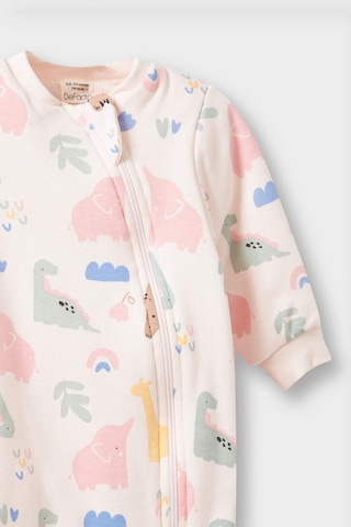 Defacto Kız Bebek 1 Tog Elyaf Dinozor Baskılı Uzun Kollu Fermuarlı Tulum F2186a525aupn344 Pembe