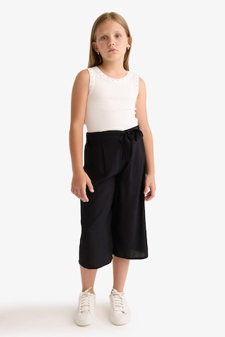 DeFacto Kız Çocuk Culotte Geniş Paça Viskon Kapri T3877A625SMBK27 Siyah