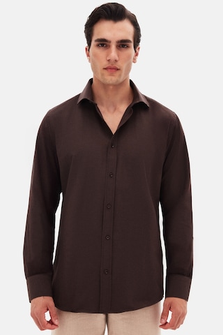 D'S Damat Ds Damat Slim Fit Acı Kahve Klasik Kravatlık Uzun Kol Kolay Ütülenebilir Gömlek 2hf02ort5185 Acı Kahve