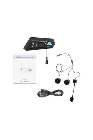 BT22 Motosiklet Bluetooth 5.0 Kablosuz İntercom Kask Kulaklık