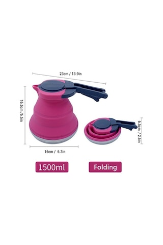 Tongxida Kamp & Seyahat İçin Katlanabilir 1500ml Silikon Çaydanlık - Isıtılabilir, Hafif Tasarım - Açık Yeşil Yeşil