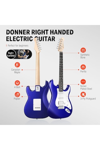 Donner Dst-100l St Elektro Gitar Sapphire Blue