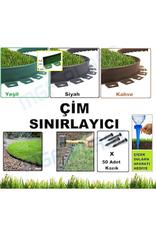 Çim Ayırıcı Plastik Çim Sınırlayıcı Bordür(Renk&Mt. Seçeneklidir)