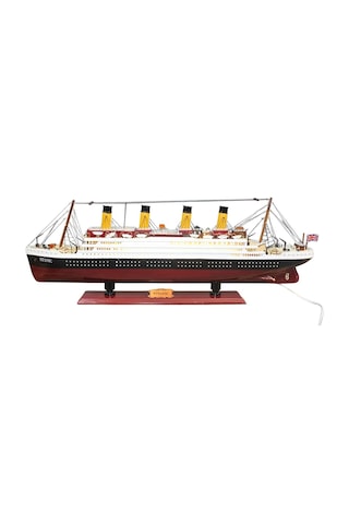 Titanik Led Işıklı Ahşap Model 80cm Titanic Gemi Koleksiyon