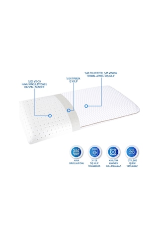 Visco Ortopedik Sensitive Baby Çocuk Yastığı 66 x 33 x 6 CM Beyaz