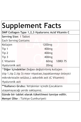 Dmp Collagen Tip 1-2-3 Hyaluronic Acid Vitamin C 100 Tablet