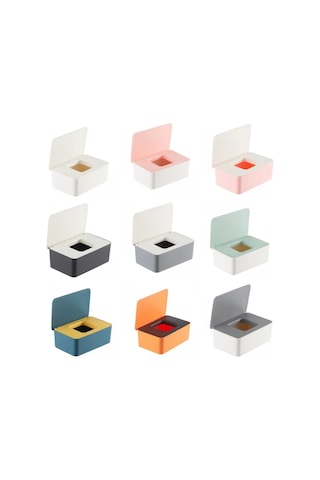 A9-ev Plastik Toz Geçirmez Islak Mendil Saklama Kutusu Kapaklı Ev Masaüstü Doku Saklama Kutusu Taşınabilir Islak Mendil Dispenseri 15 Renk