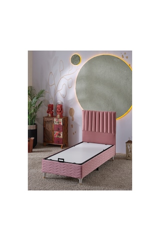 Beehanem Ezgi Pembe 100x200 Geniş Tek Kişilik Genç Odası Baza Başlık Takımı Modern 2'li Set 100 x 200