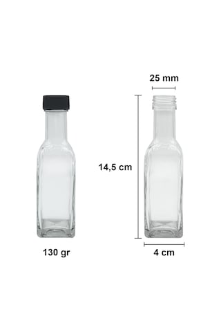 Afracam Maraska Şeffaf 100 ML Cam Şişe Sızdırmaz Kapak 25 Adet