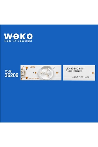 Wkset-6451 36206x10 Le48d8-03 D Pn:30348008220 48000m26 10 Adet Led Bar Tvnizin İçindeki Led Barla Aynısı Olduğunu Görmeden Almayınız. Led Bar Ürünlerinde Paket Açıldığında İade Kabul Edilmemektedir.