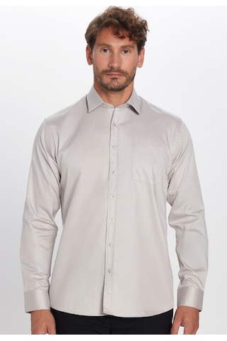 Tudors Erkek Regular Fit Klasik Kesim %100 Pamuk Saten Tek Cepli Taş Gömlek-32672 Taş